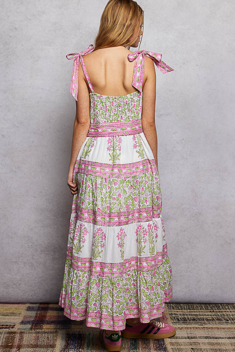 Soft woven floral maxi dress