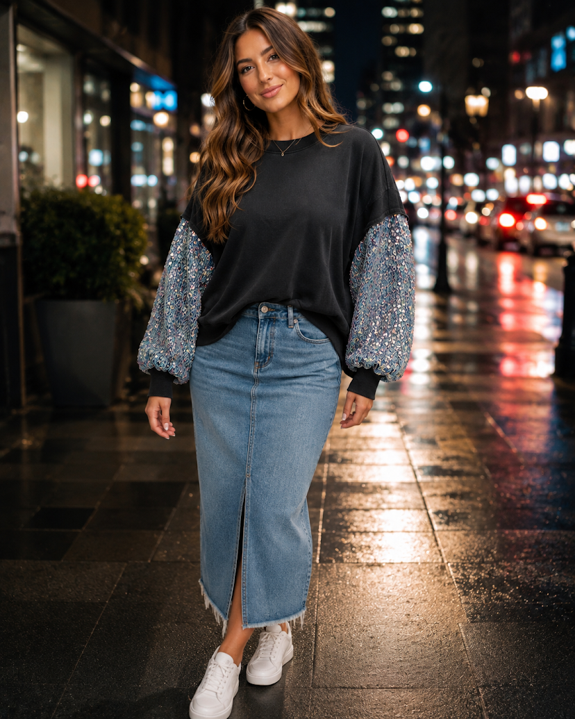 Radiance Sequin Sleeve Hoodie