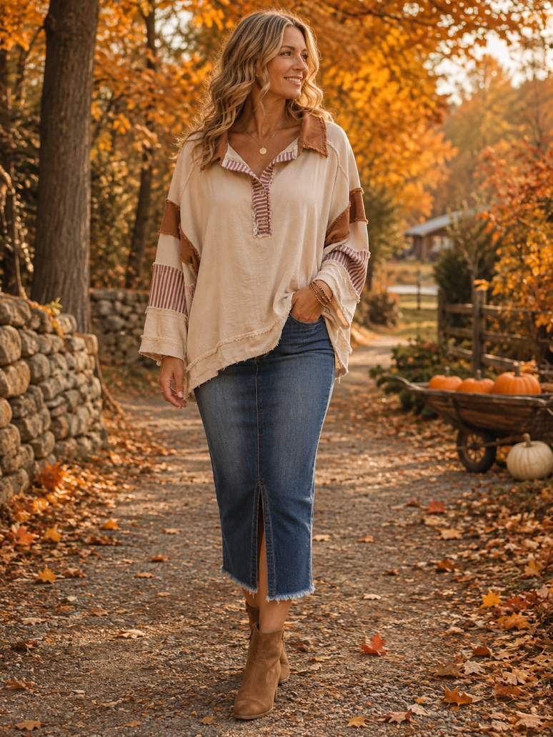 Harvest Haven Henley Top