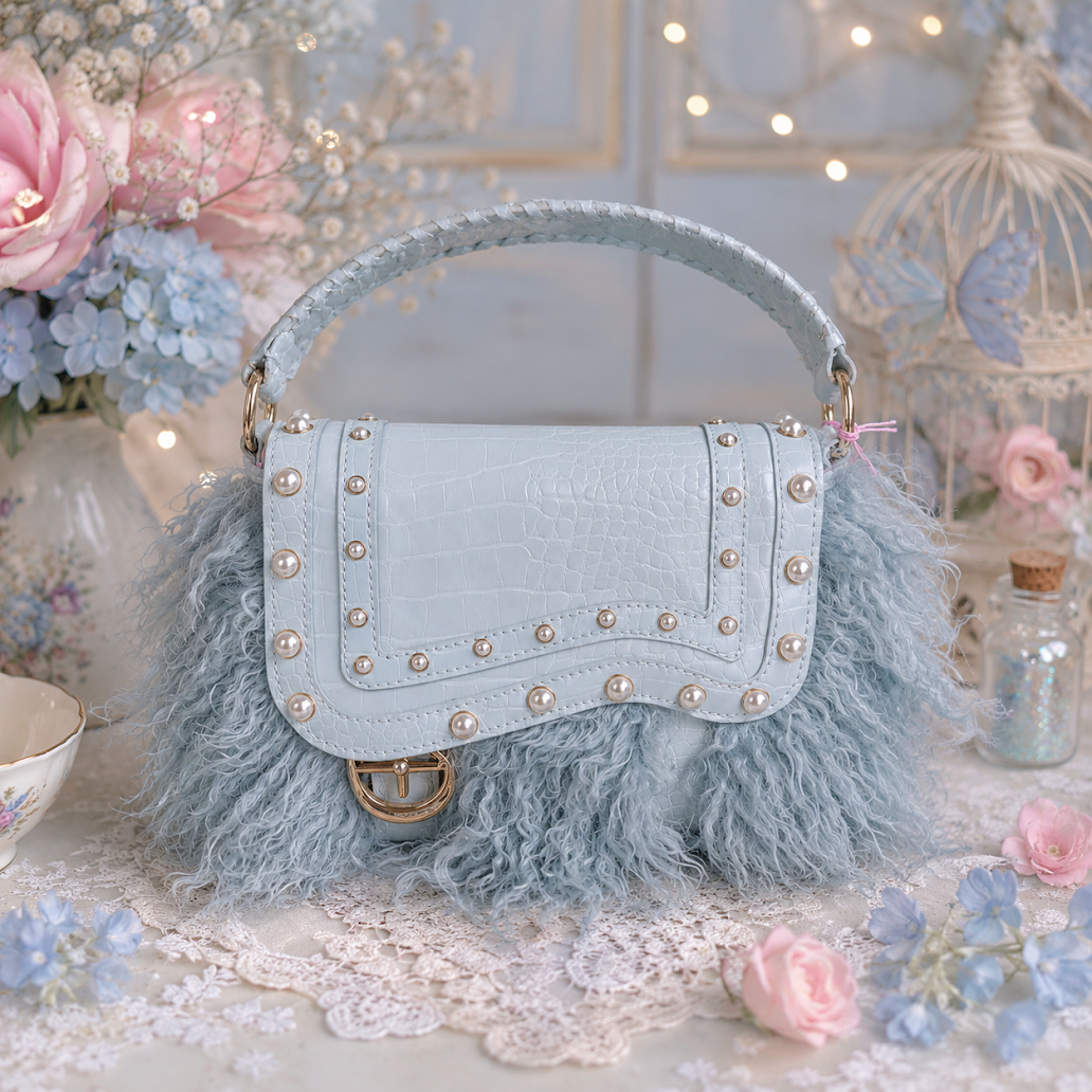 Fuzzy.... PEARL PURSE👜