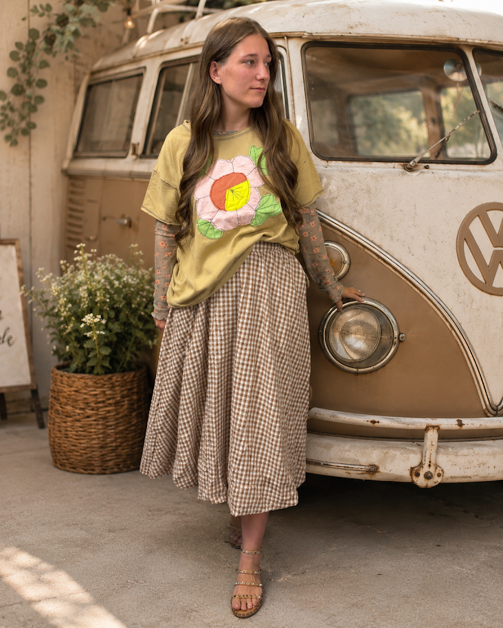GINGHAM BUBBLE SKIRT