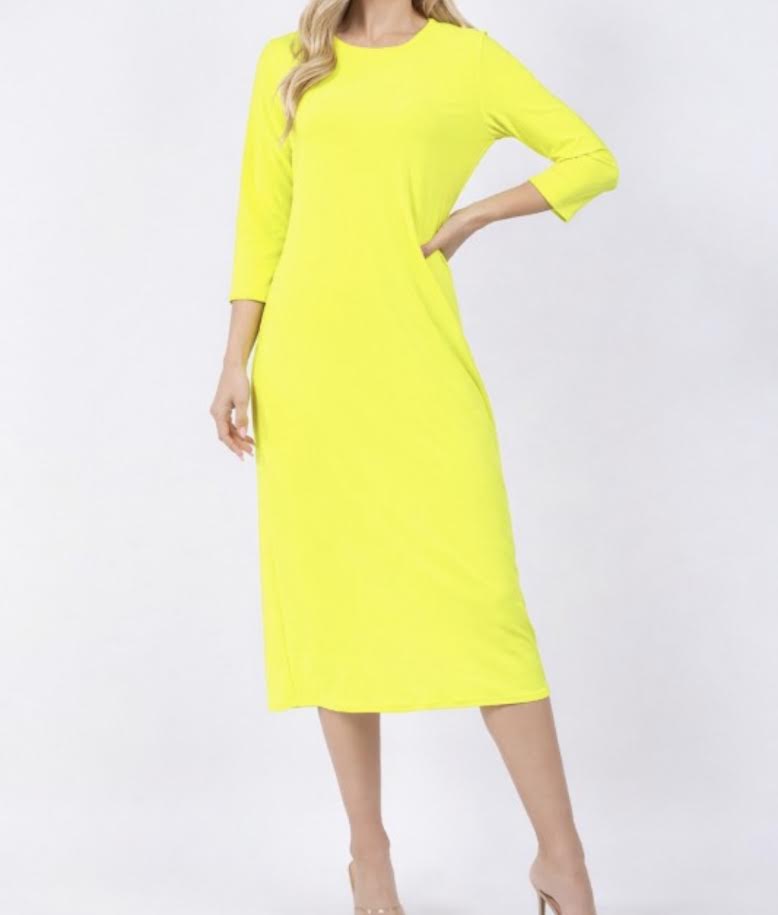 NEON YELLOW LAYERING DRESS