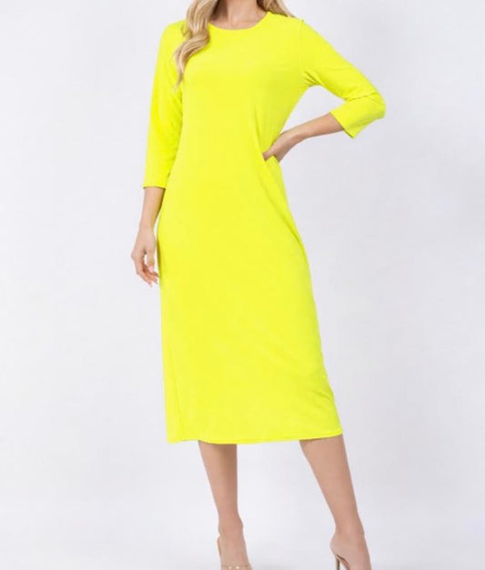 NEON YELLOW LAYERING DRESS