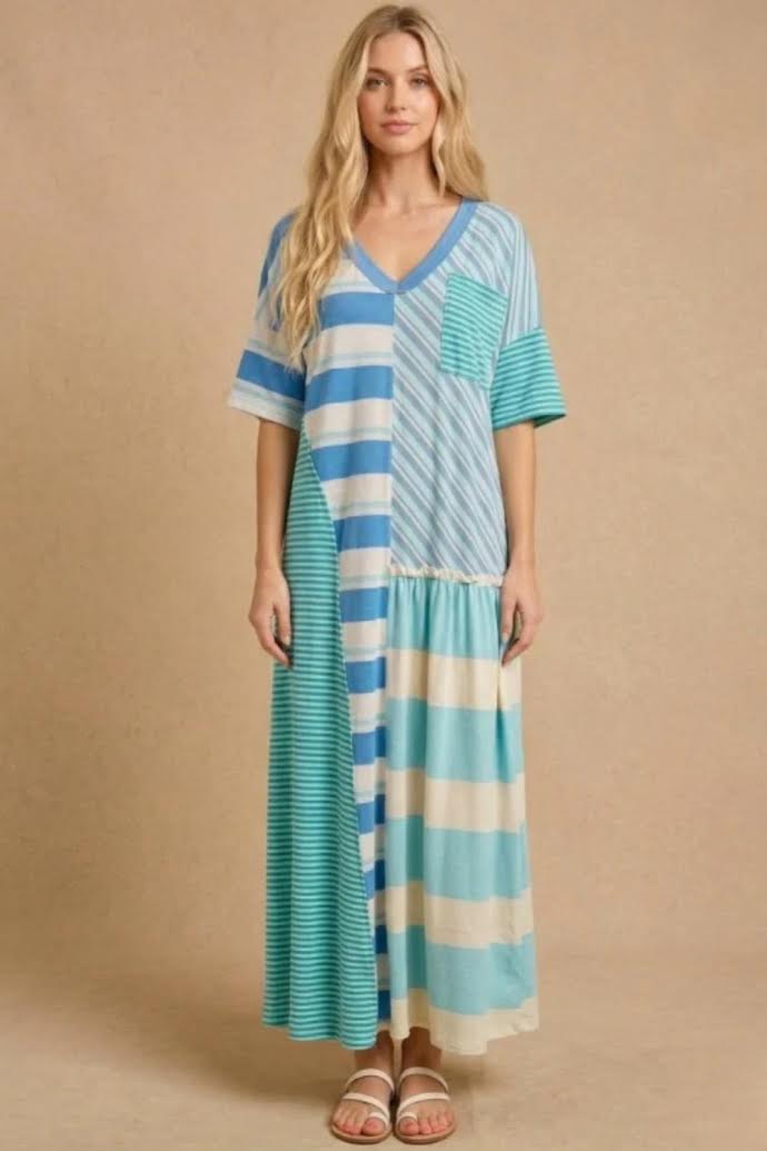Colorblock maxi dress