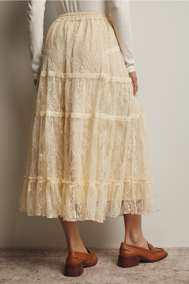 Ivory Whisper Lace Skirt