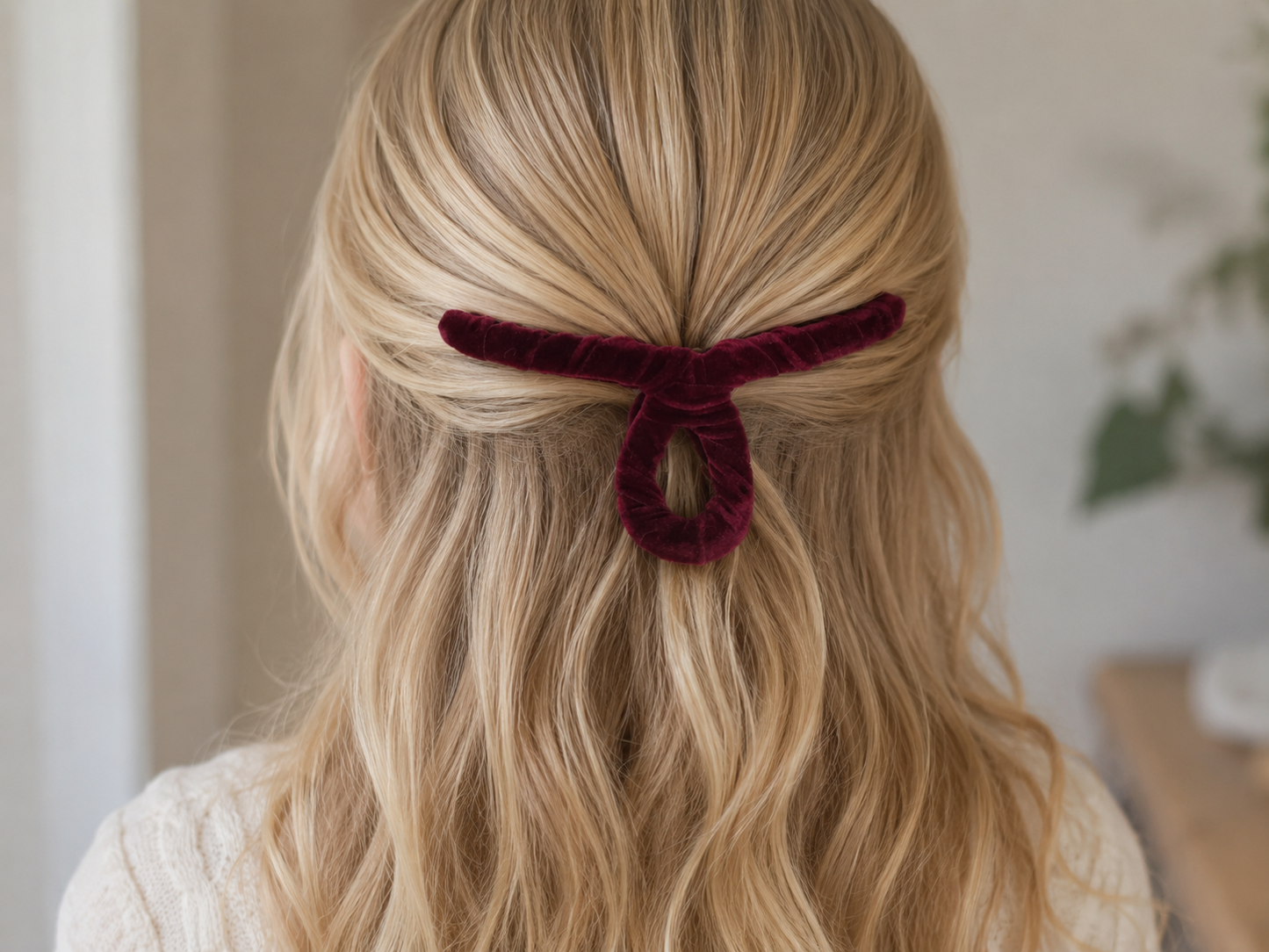 Neutral Velvet Claw Clips