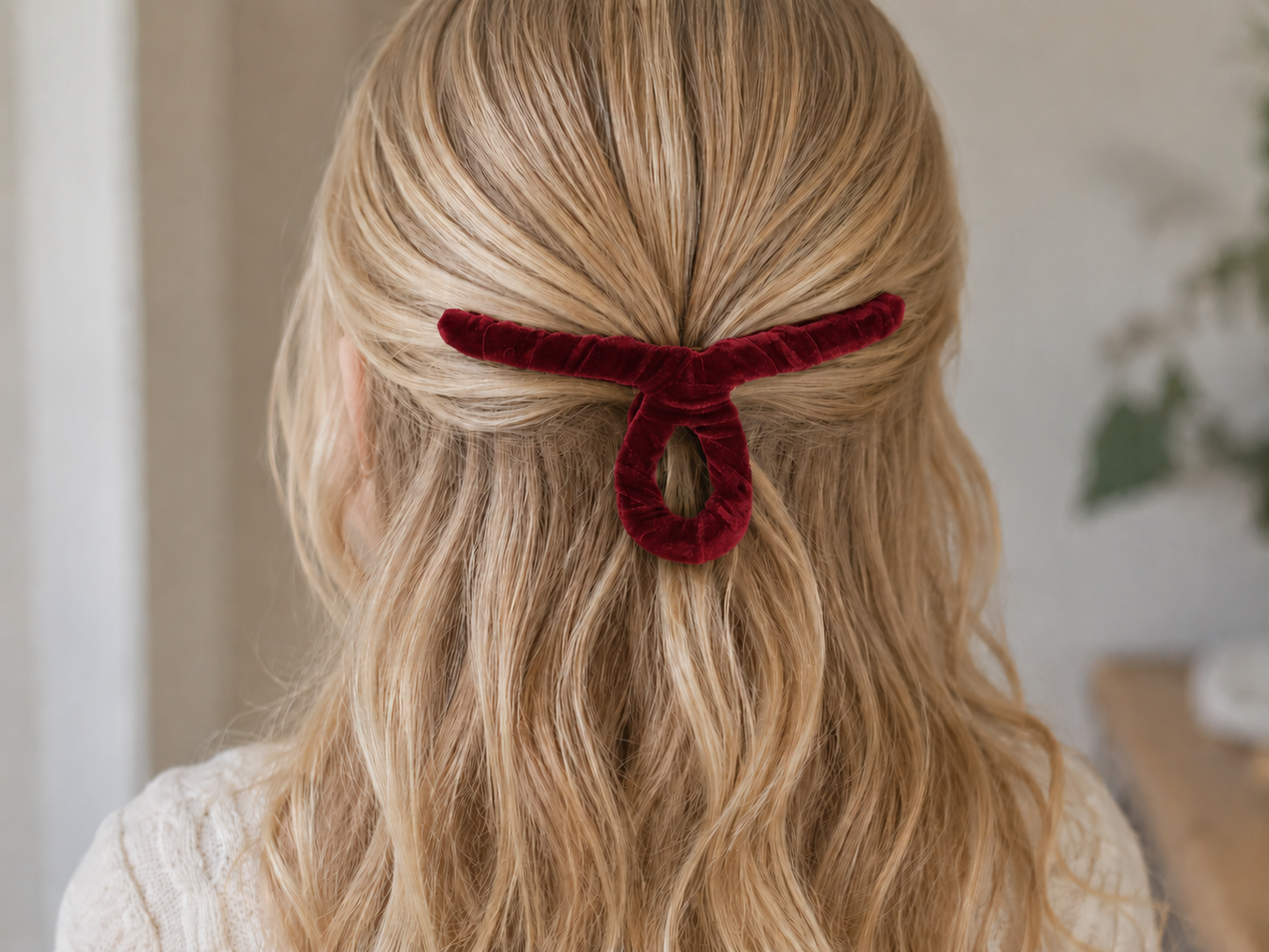 Neutral Velvet Claw Clips