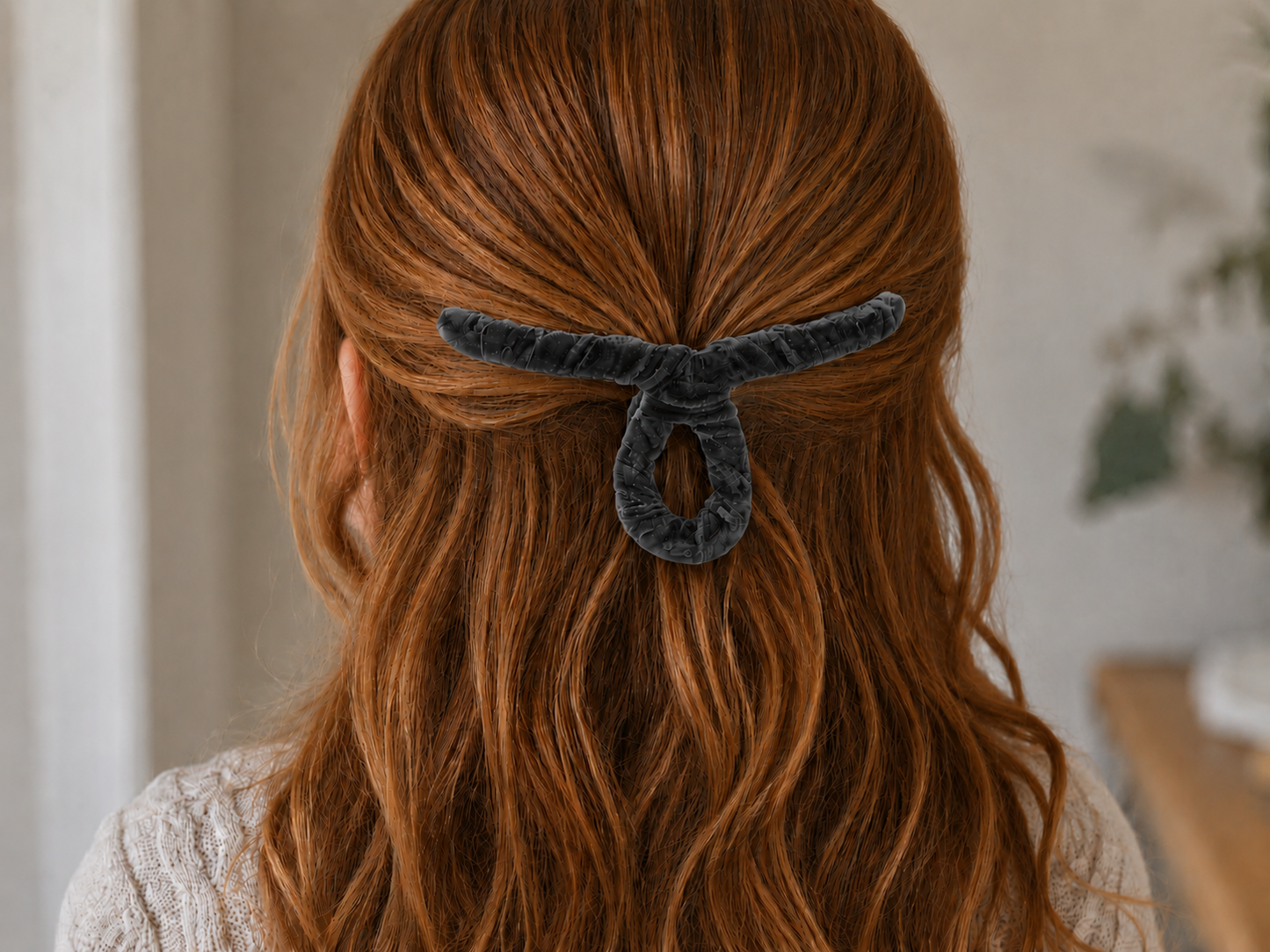 Neutral Velvet Claw Clips