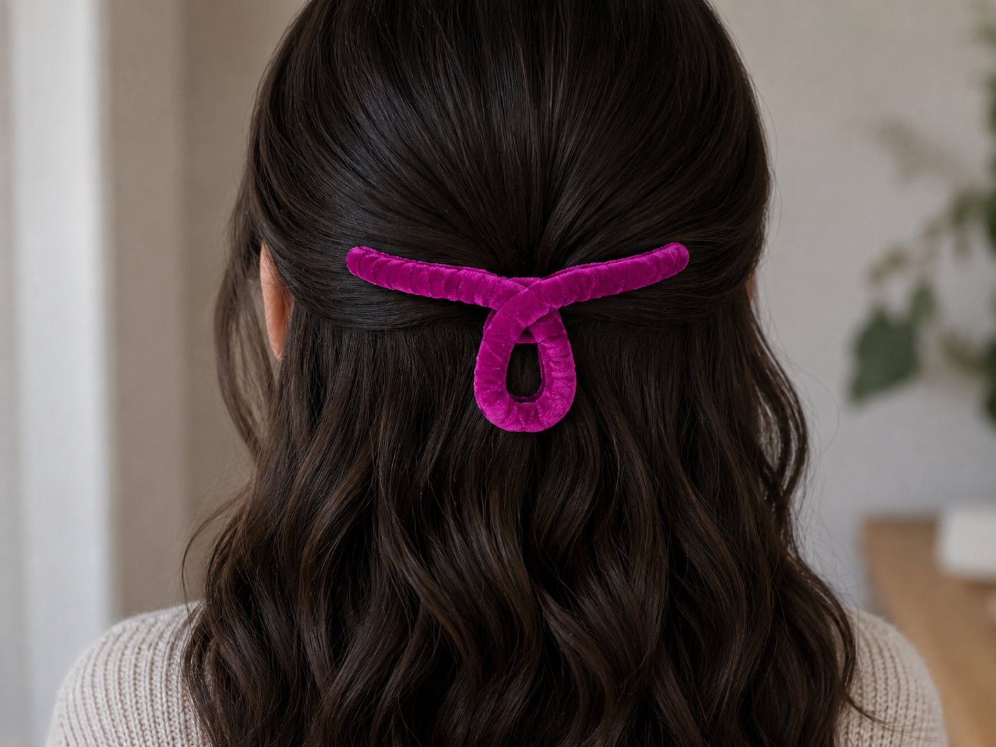 Neutral Velvet Claw Clips
