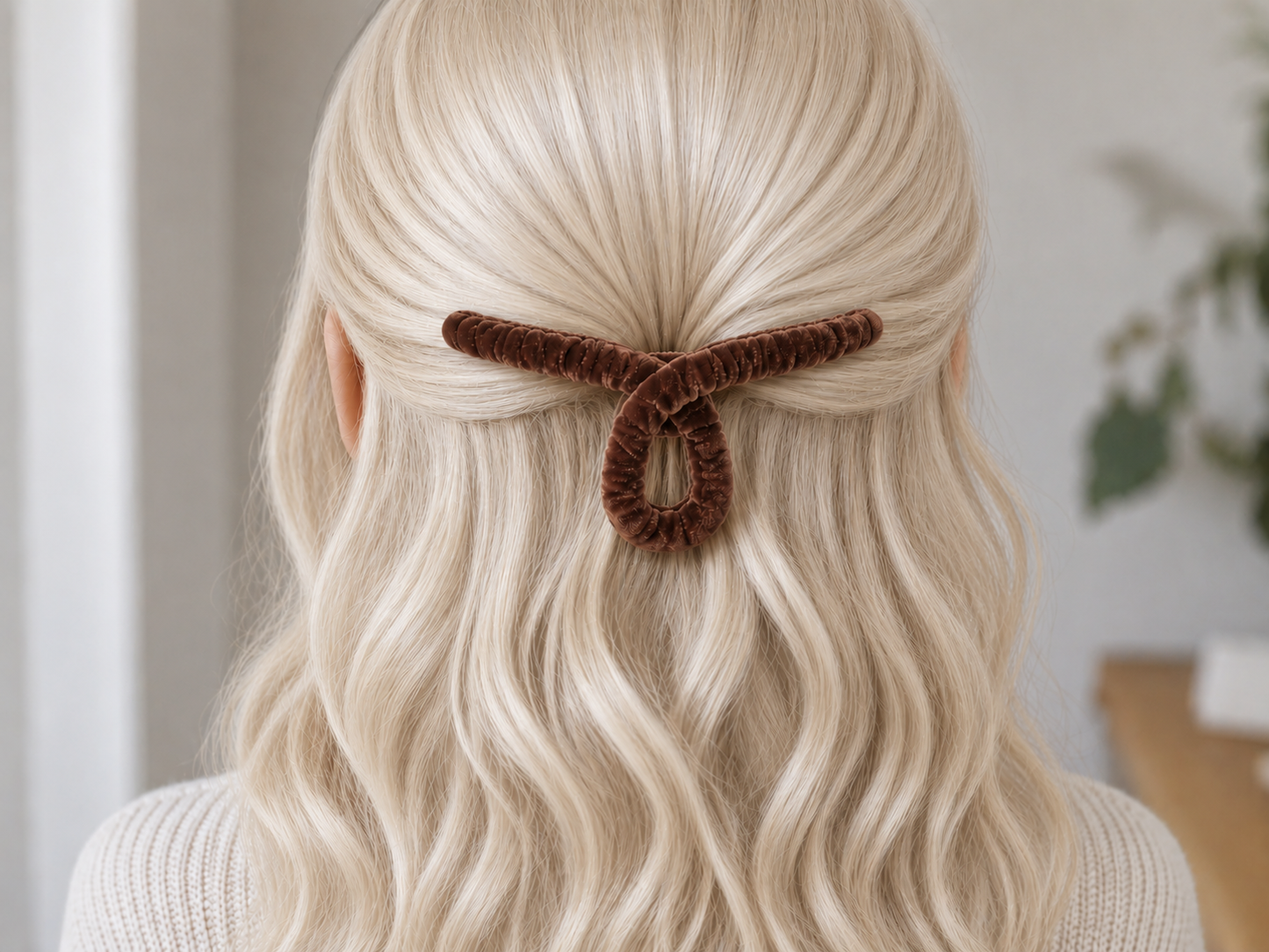 Neutral Velvet Claw Clips