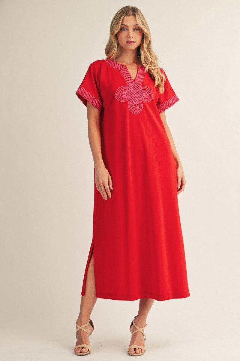 MAGGIES TOMATO RED MIDI DRESS