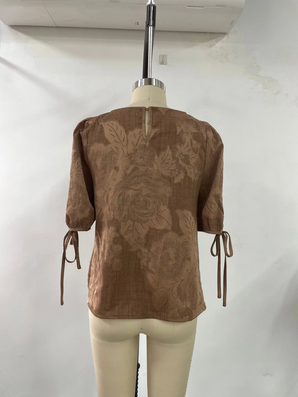 Jackie's Woven, Round Neck Top