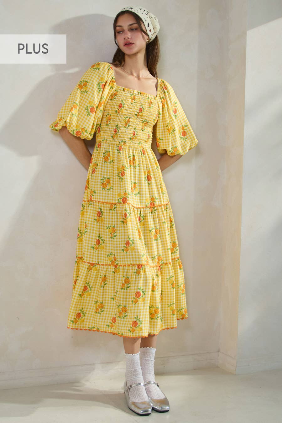 Plus Garden Party Printed Midi Dress
