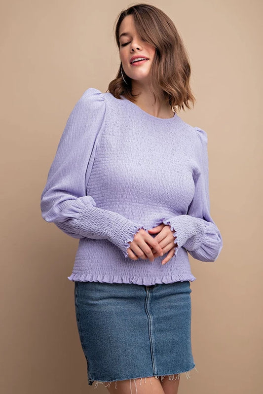 Smocked Lilac Lily Blouse