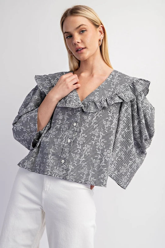 Checkered Truffle Blouse