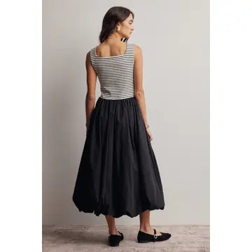 Dark of Night Striped Bubble Dress
