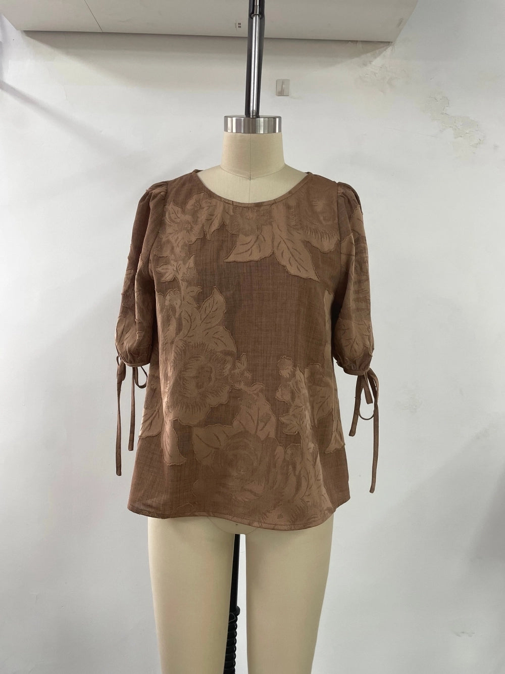 Jackie's Woven, Round Neck Top