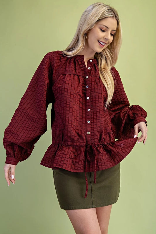 Autumn's Ember Peplum Blouse
