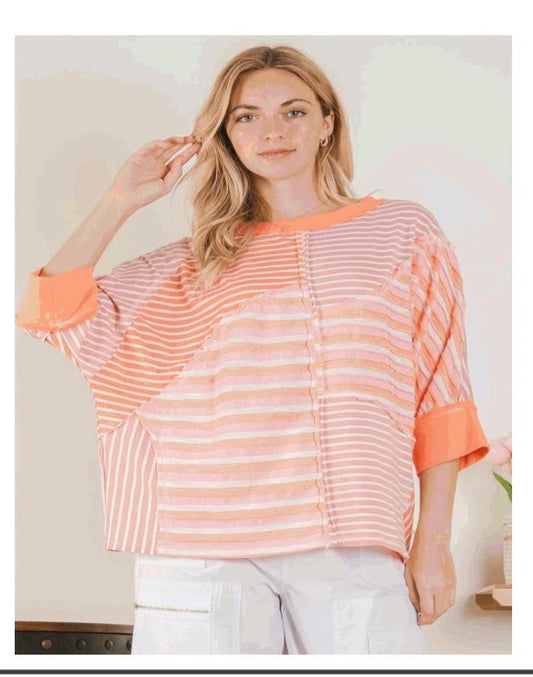 PINK AND CORAL TOP