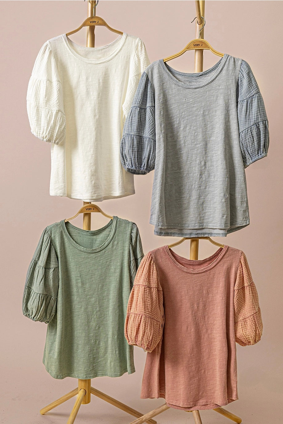 Puff & Texture Sleeve Top