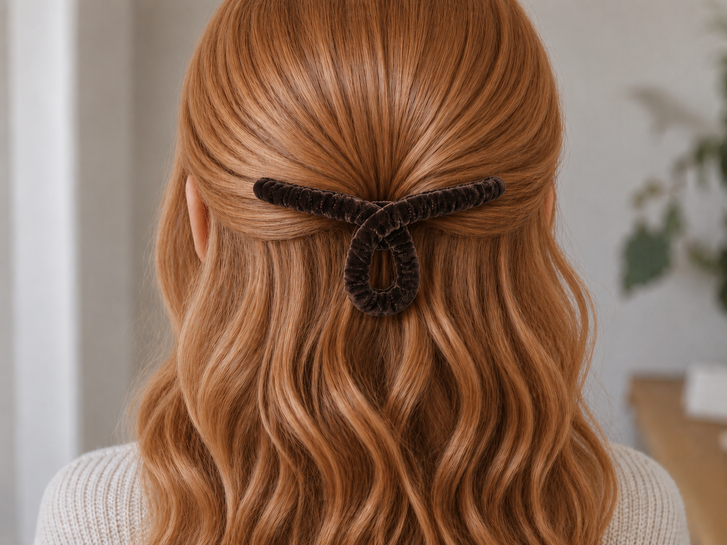 Neutral Velvet Claw Clips