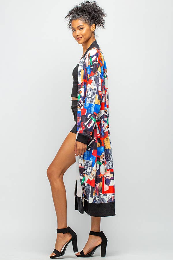 OVERFITTING LONG FASHION JACKET WITH POCKETS