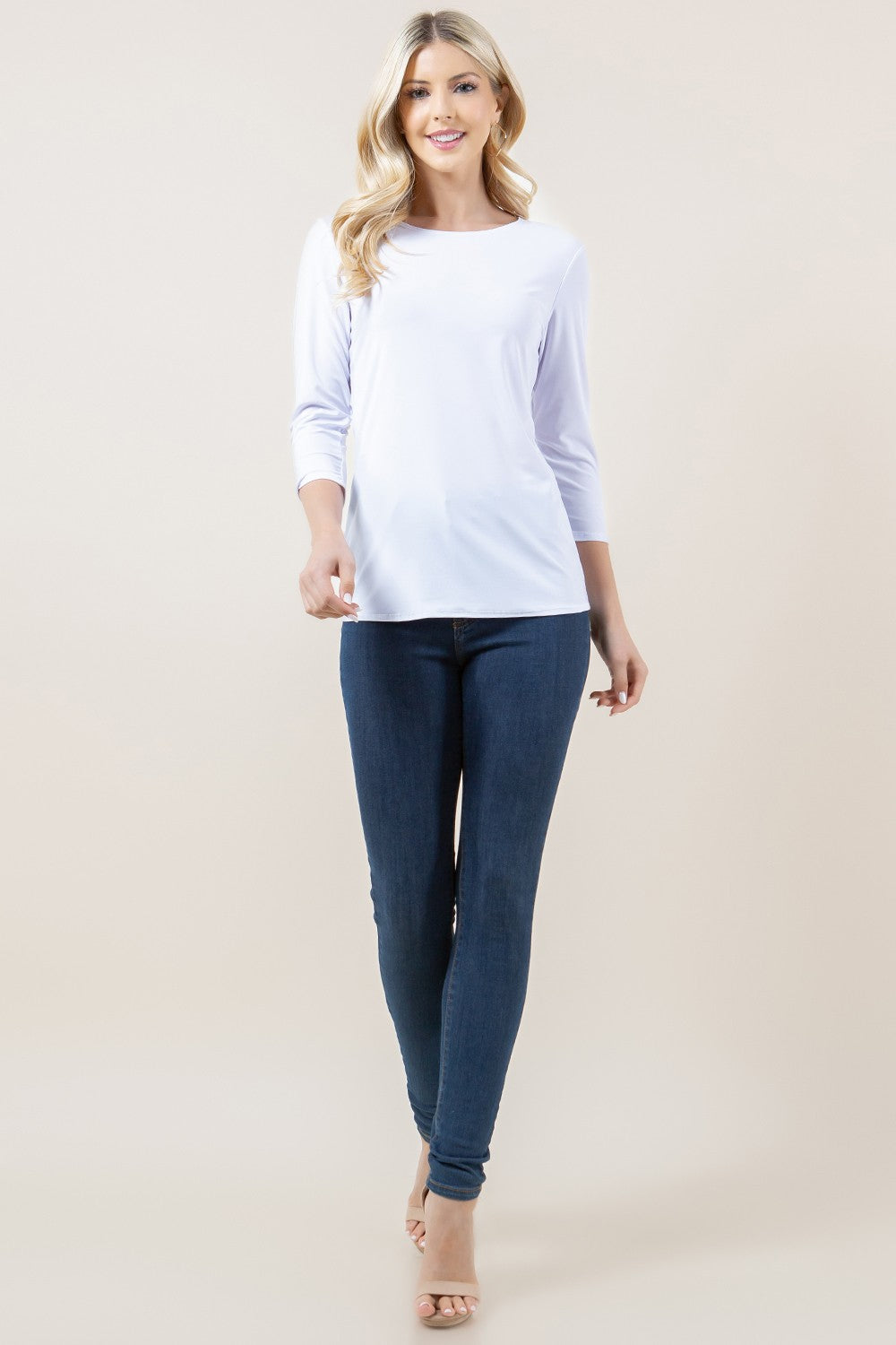 3/4 LAYERING TOP> WHITE