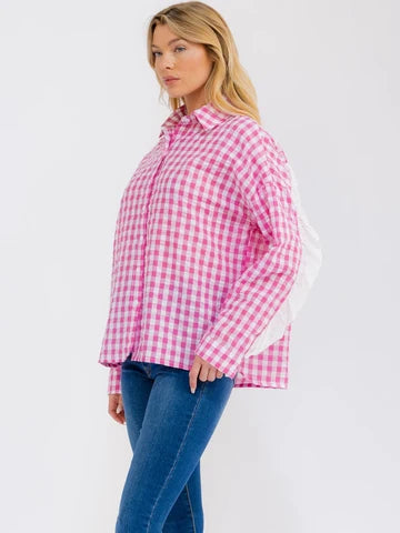 Pink Plaid Top