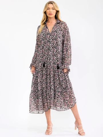 Fuchsia Flowered Dress