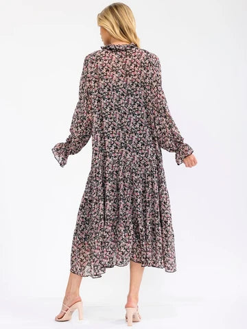 Fuchsia Flowered Dress