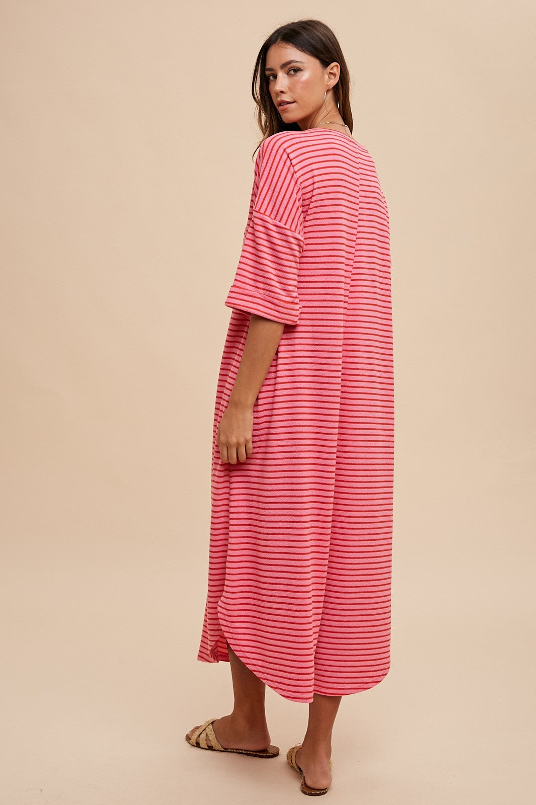 Striped Terry Maxi Dress