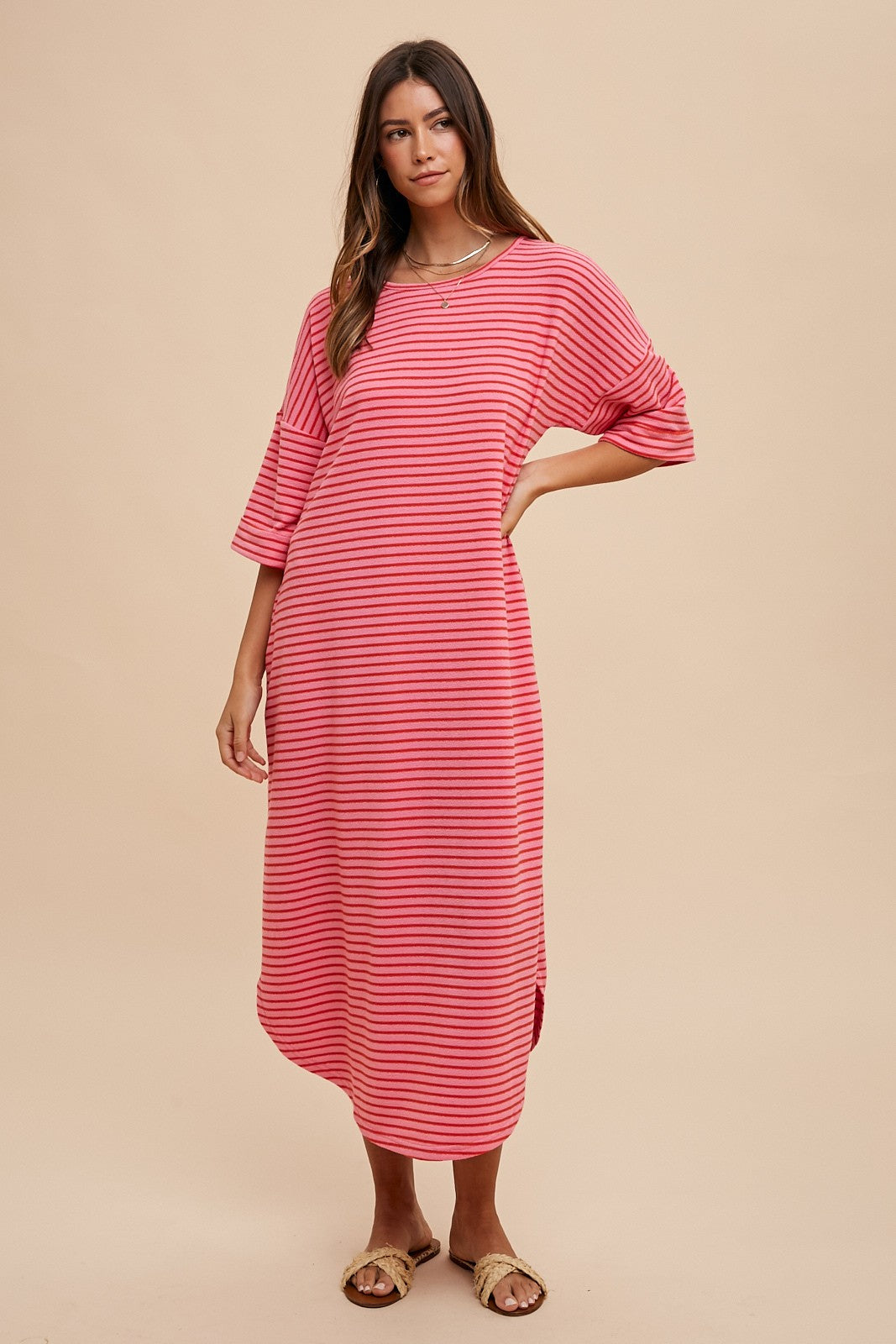 Striped Terry Maxi Dress