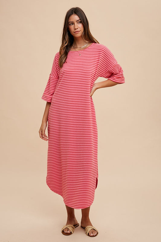 Striped Terry Maxi Dress