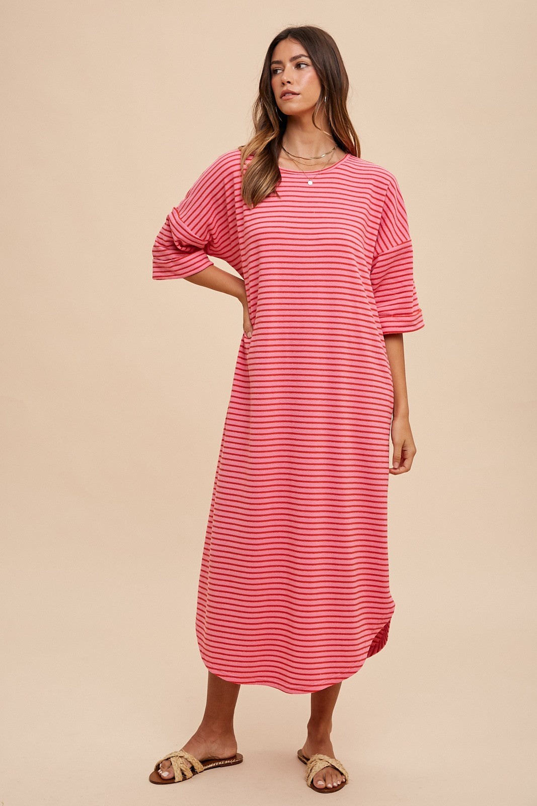 Striped Terry Maxi Dress