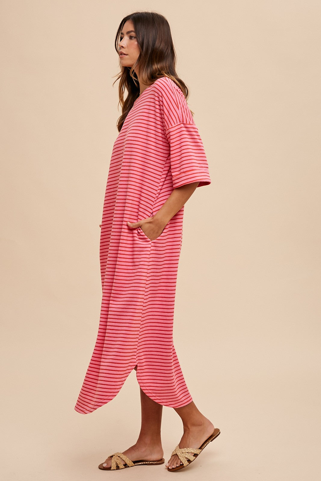 Striped Terry Maxi Dress