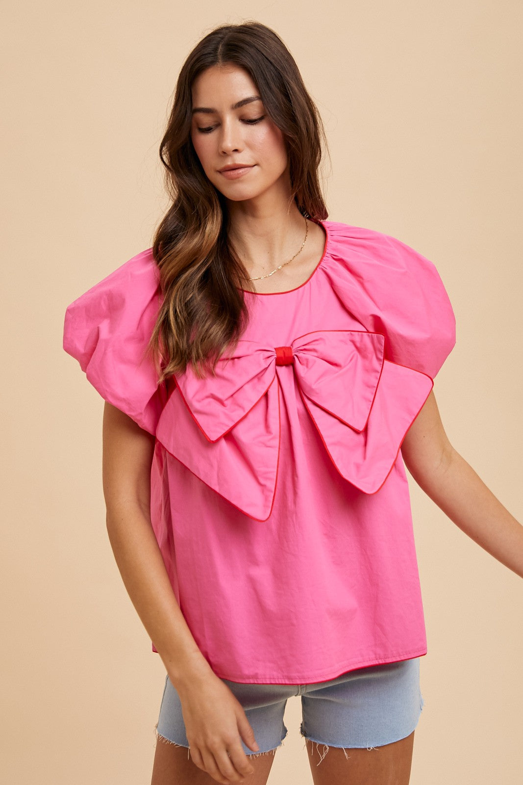 Mary's Big Pink Bow Top