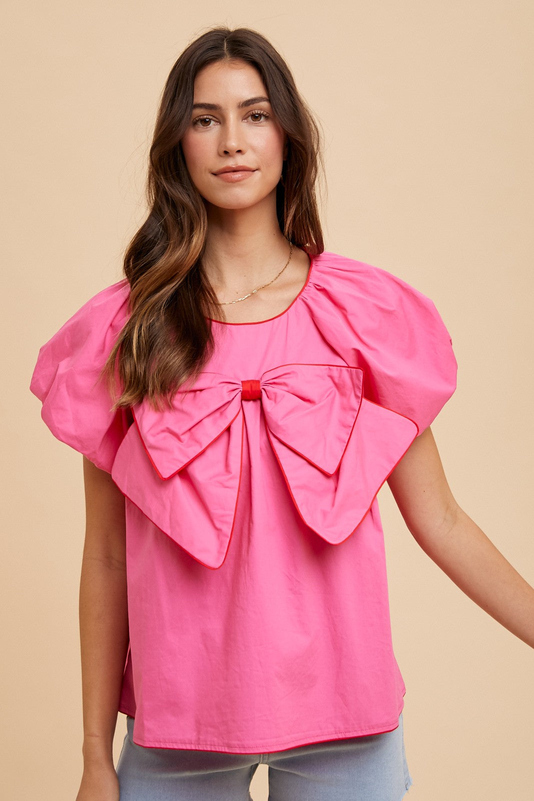 Mary's Big Pink Bow Top