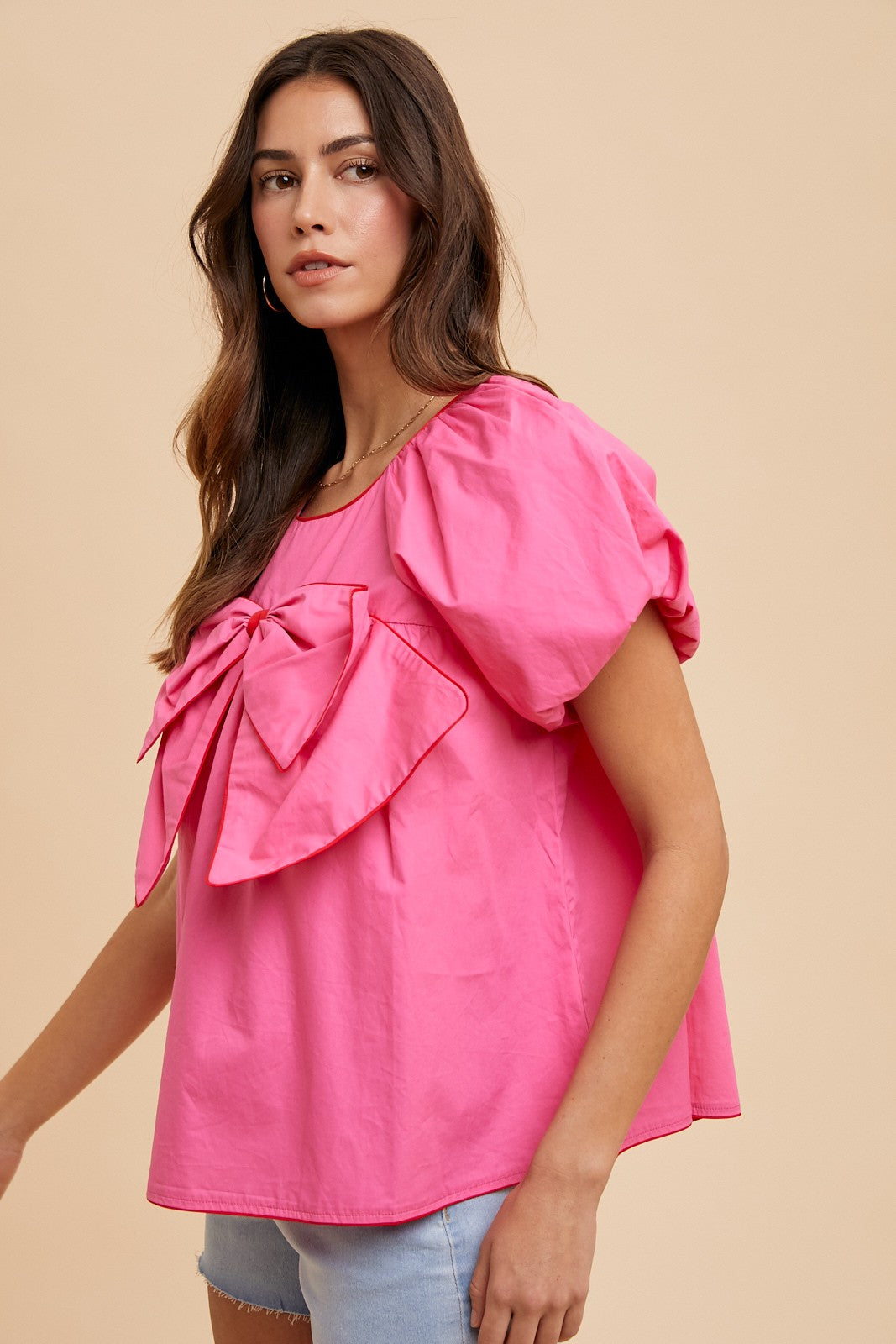 Mary's Big Pink Bow Top
