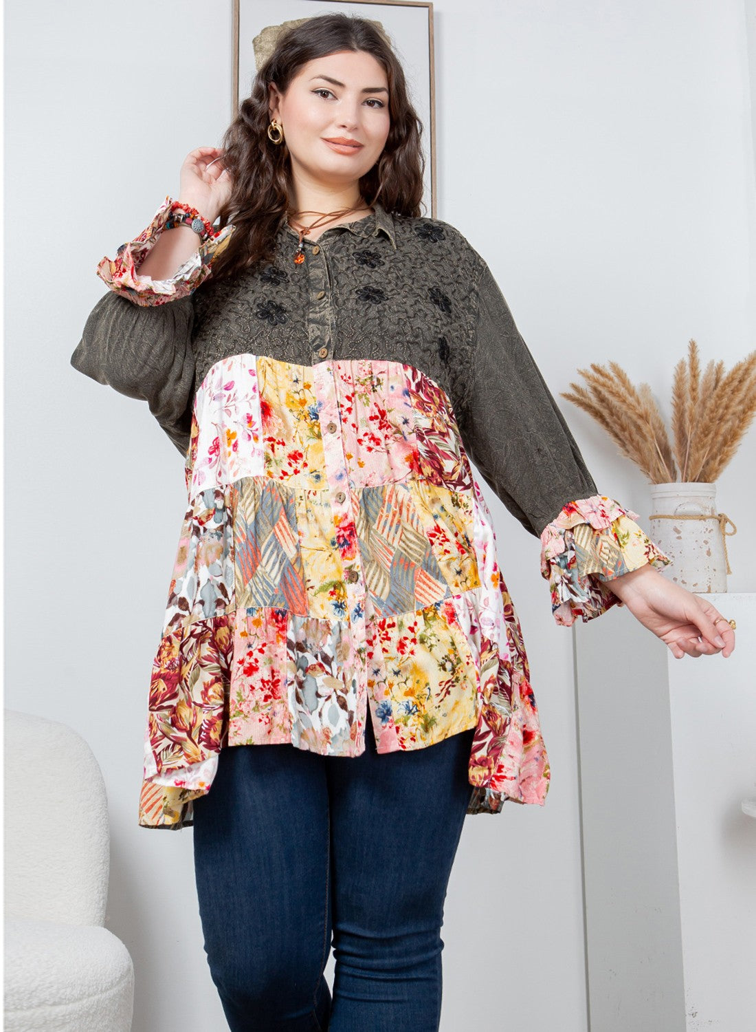 Gravel Road Floral Tunic