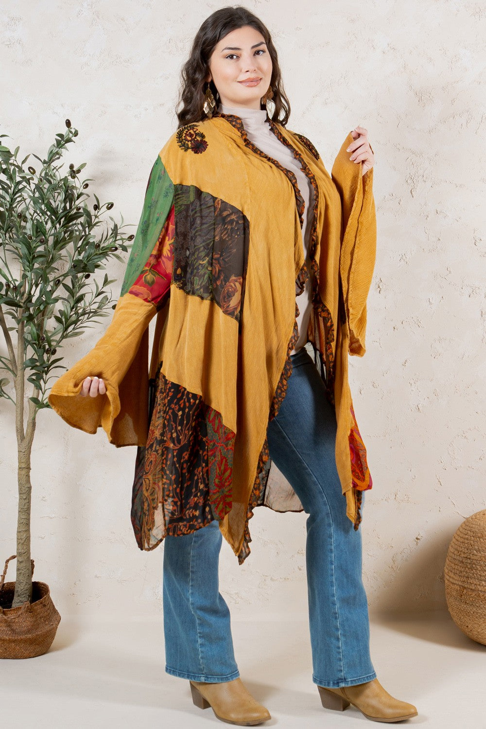 Rustic Bohemian Patchwork Shrug New