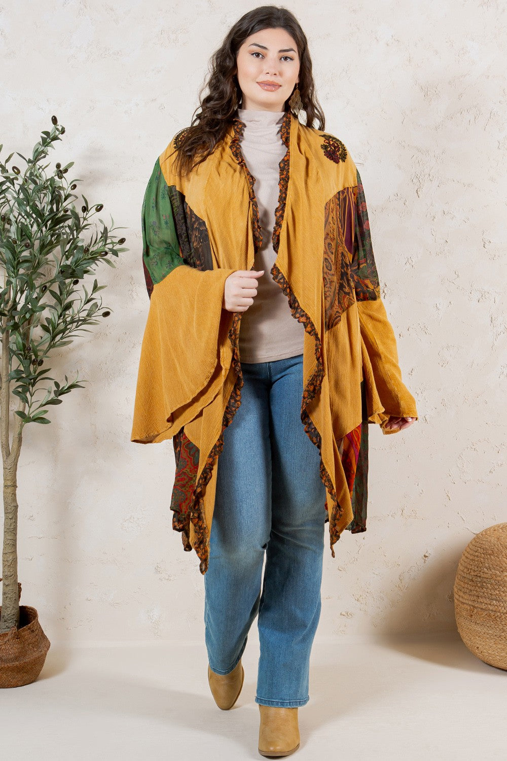 Rustic Bohemian Patchwork Shrug New