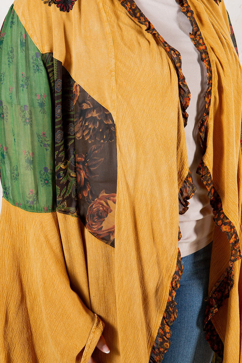 Rustic Bohemian Patchwork Shrug New