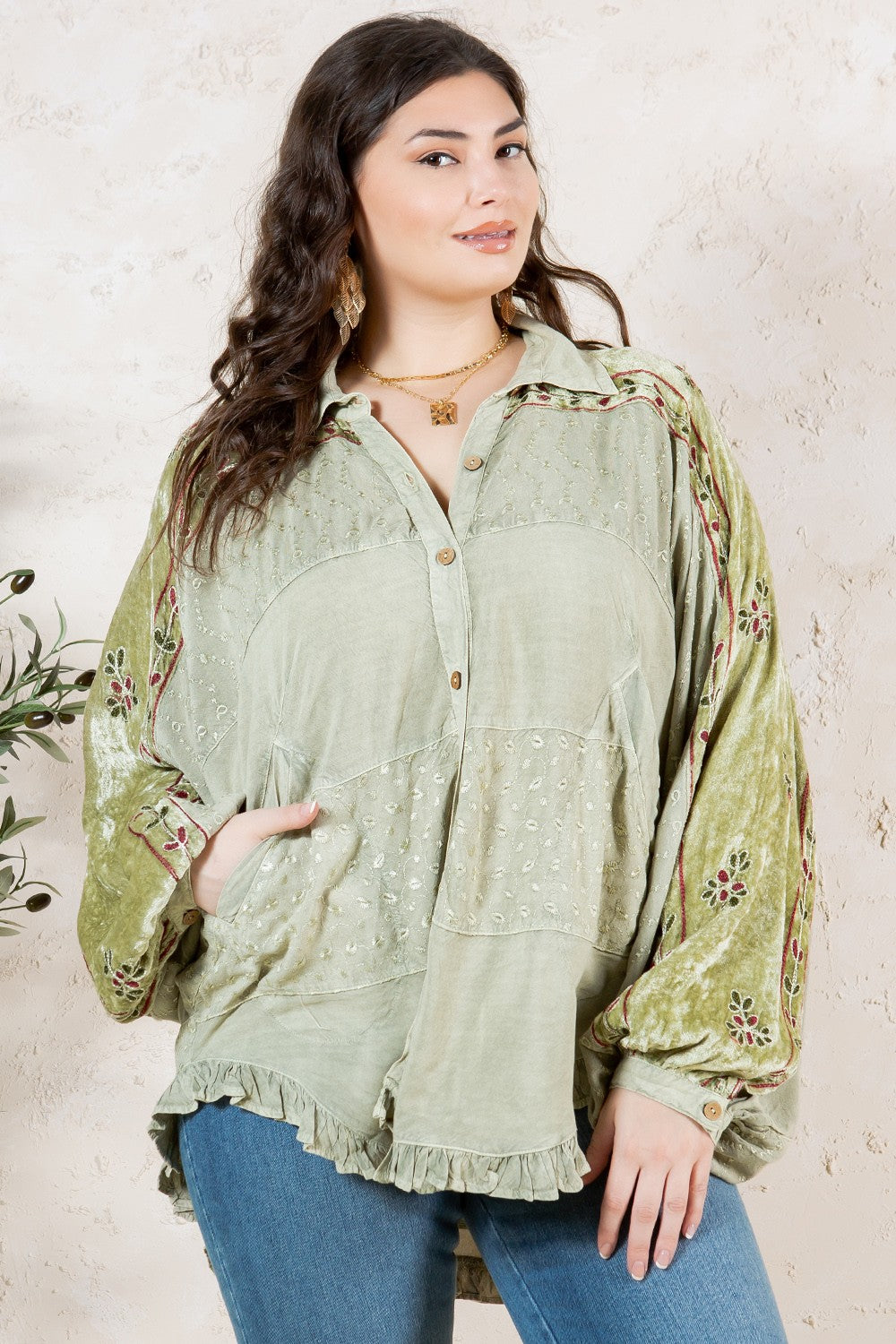 Gravel & Green Oversized Tunic
