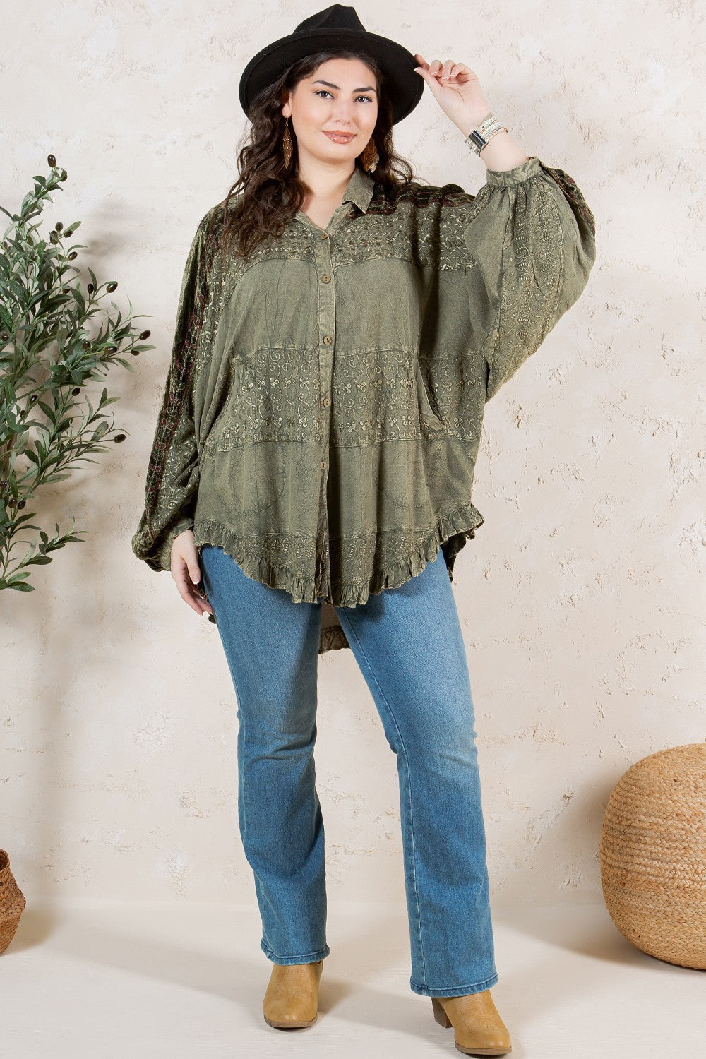 Gravel & Green Oversized Tunic