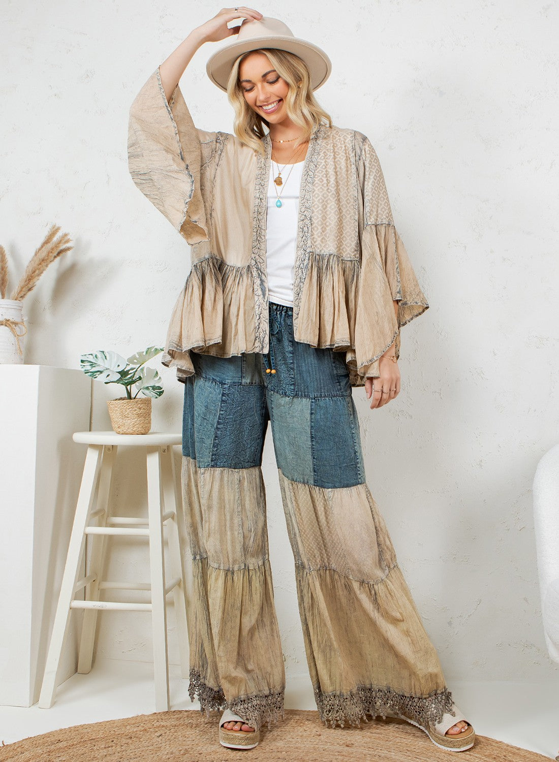 Elegant Kimono-inspired Frill Shrug - New Style