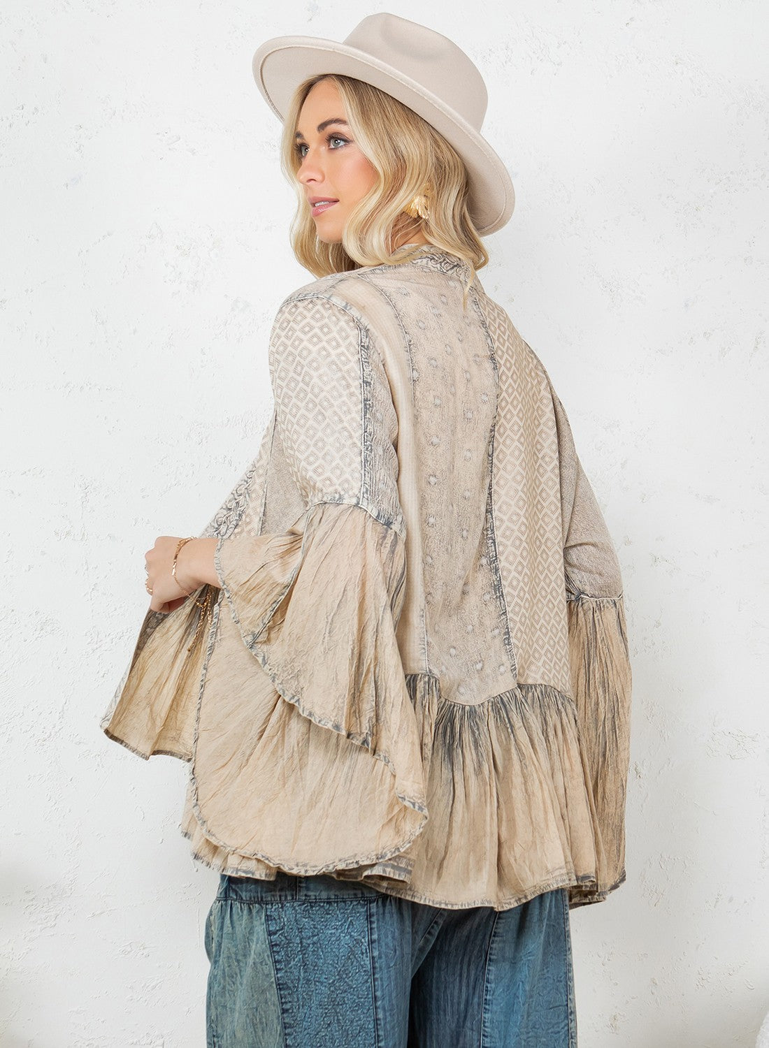 Elegant Kimono-inspired Frill Shrug - New Style