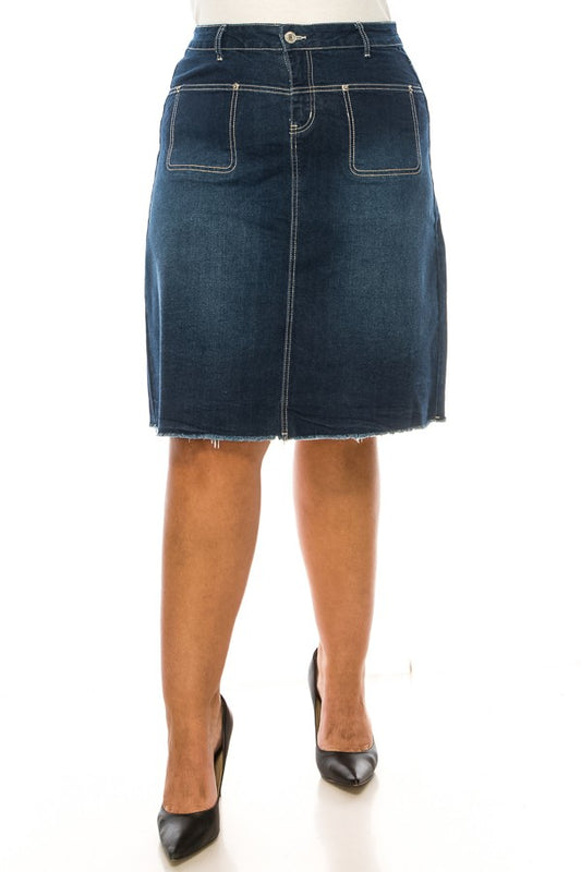 PLUS SIZE W/ FRAYED HEM