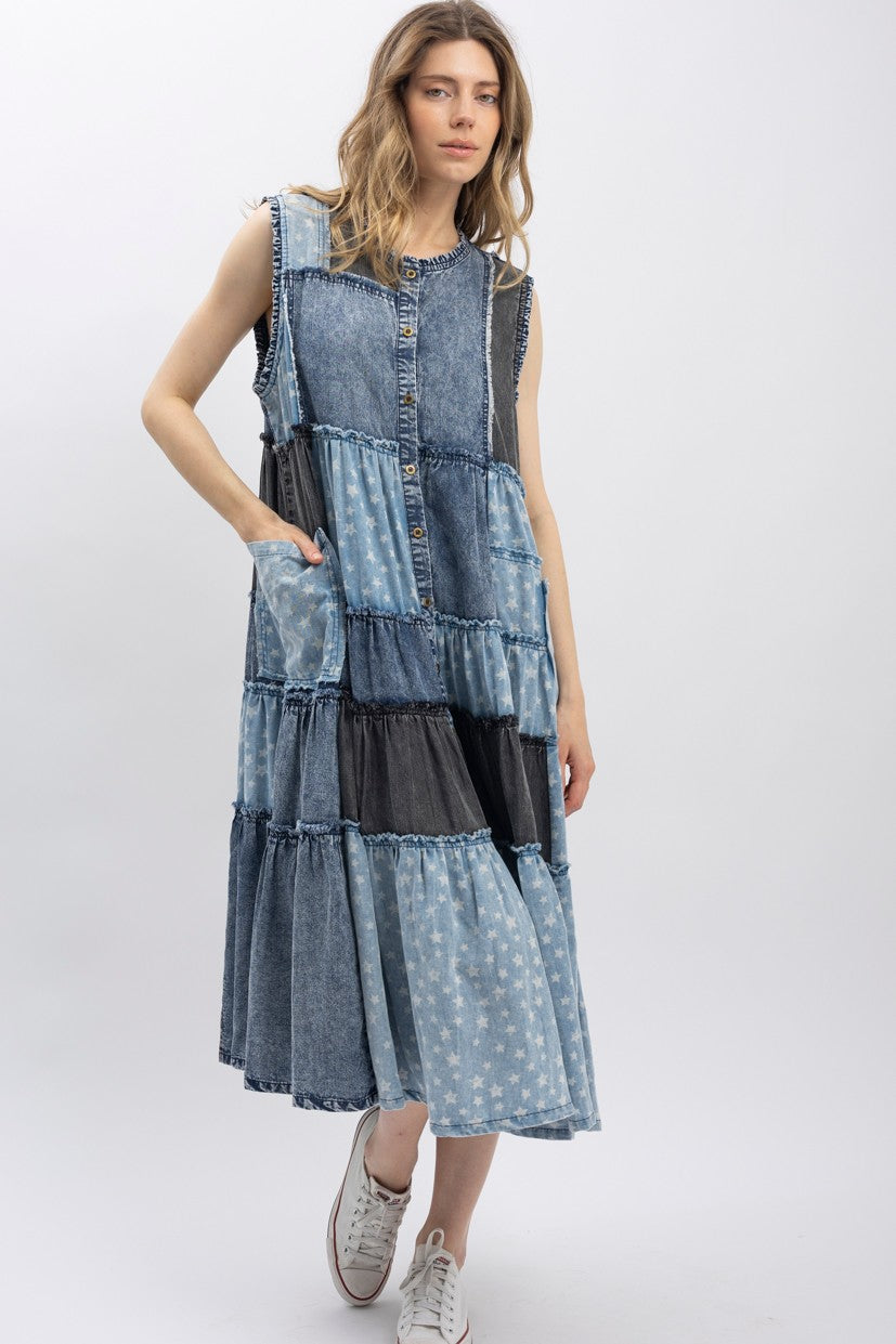 Star Print Mix Dress