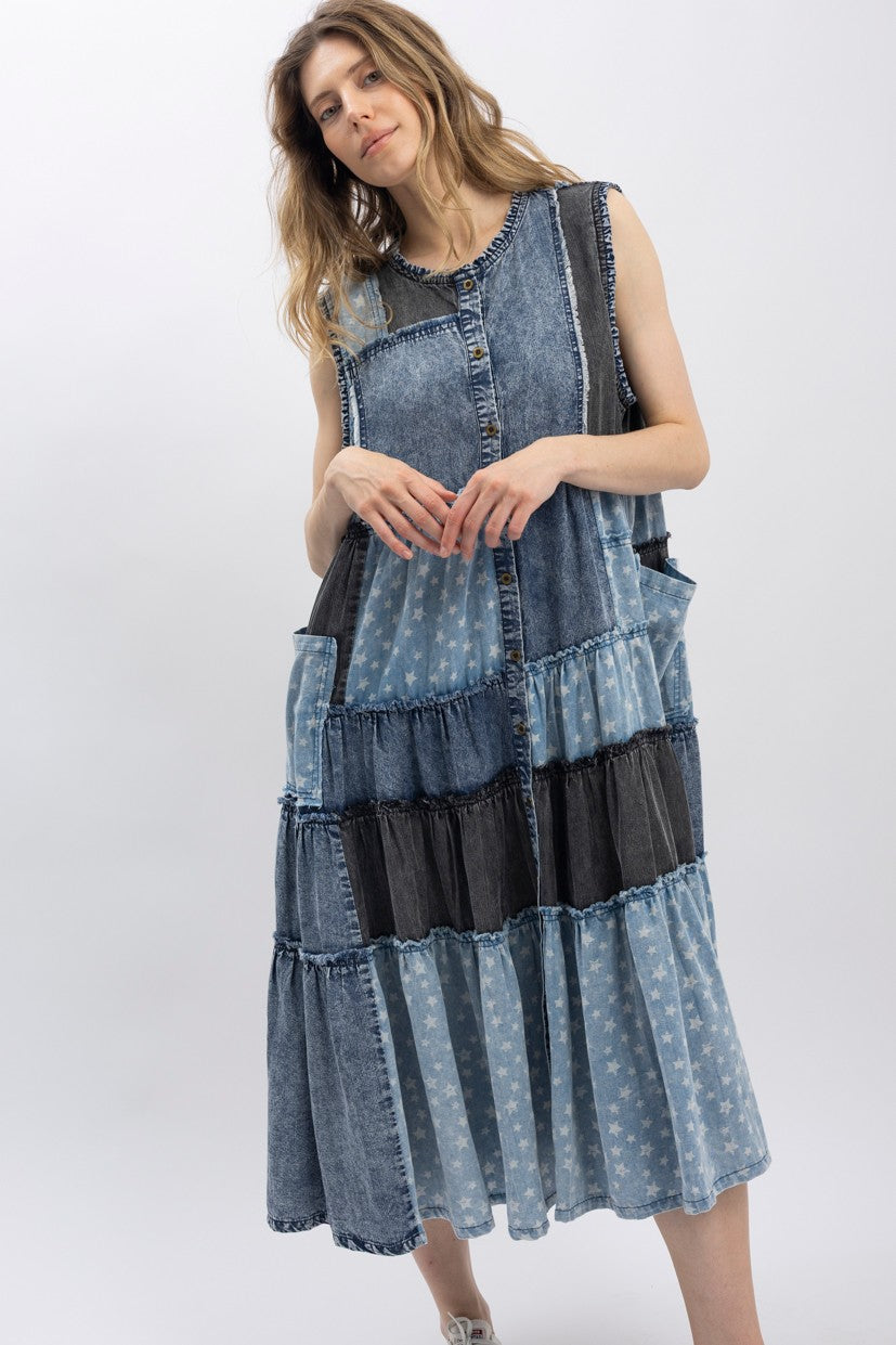 Star Print Mix Dress
