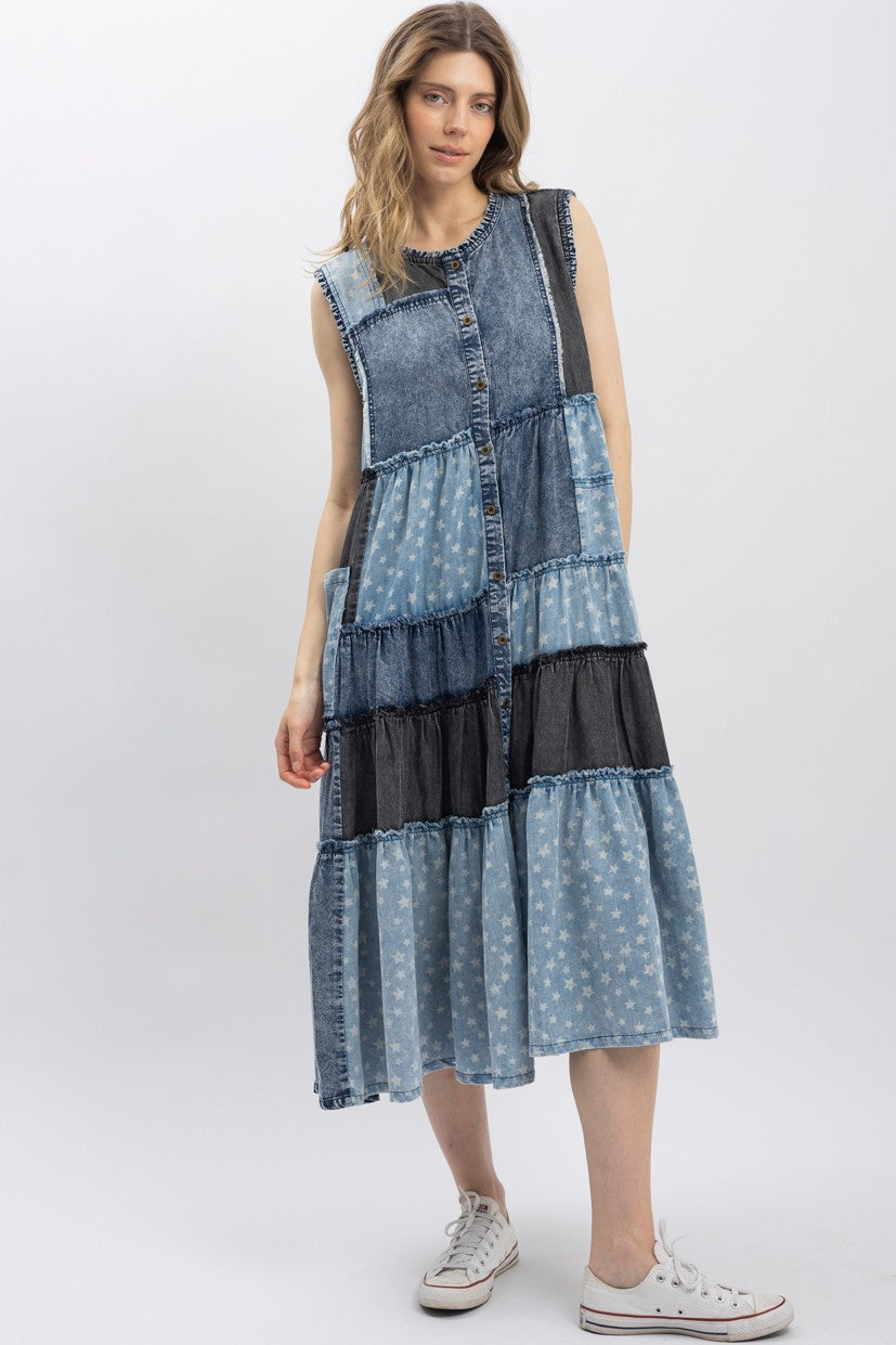 Star Print Mix Dress